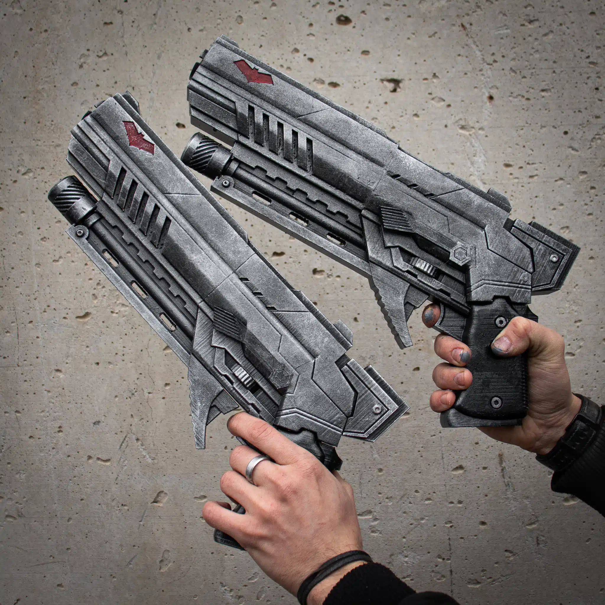 Arkham Knight Pistols 1:1 Props Replicas Red Hood by Blasters4Masters