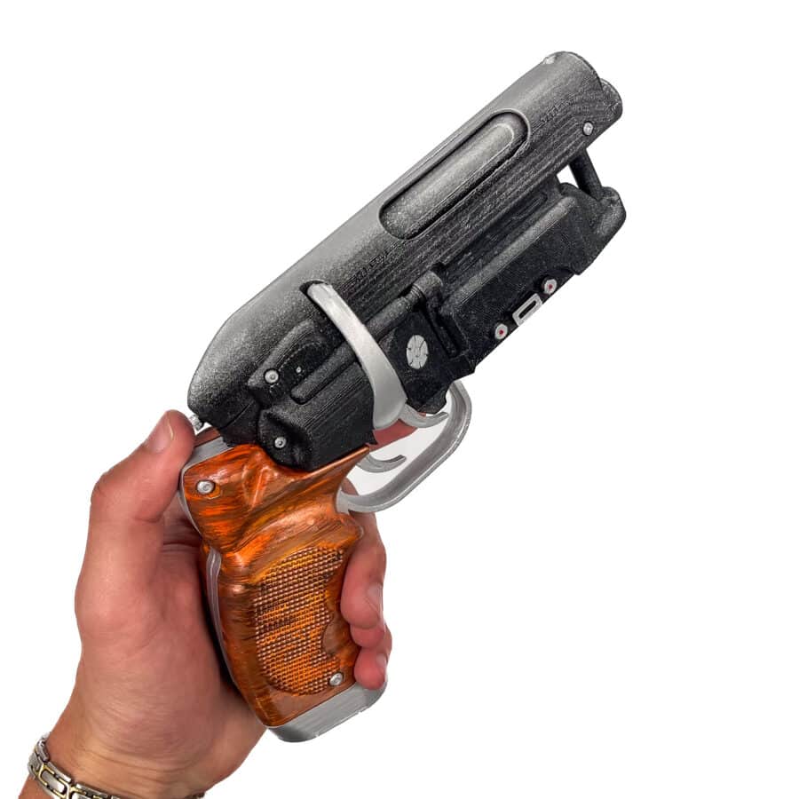 Dive into the Blade Runner universe with our handcrafted Dekard's Blaster replica. A fusion of artistry and cinema, this prop is a must-have for every collector.