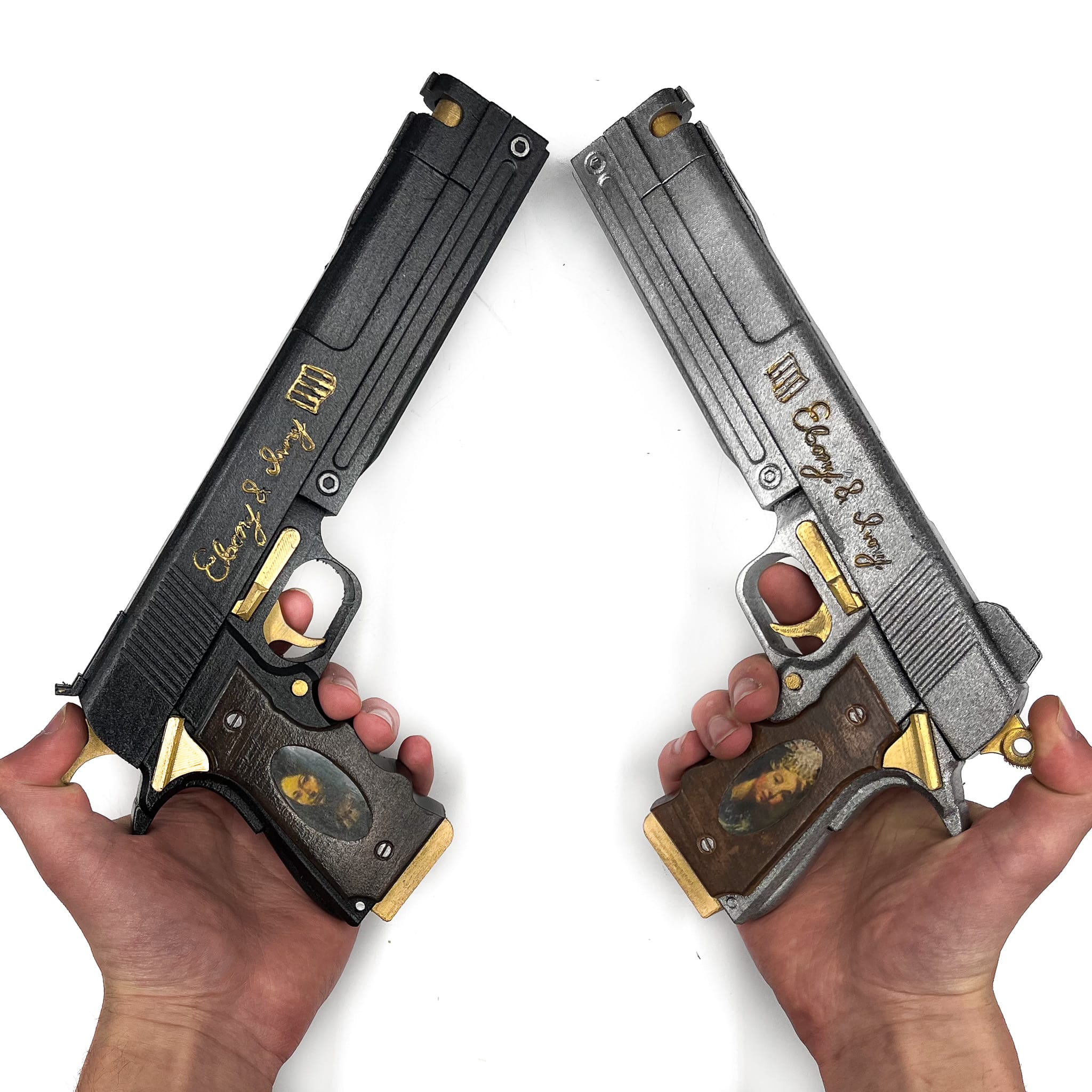 Ebony and Ivory pistol replicas props cosplay - Devil May Cry