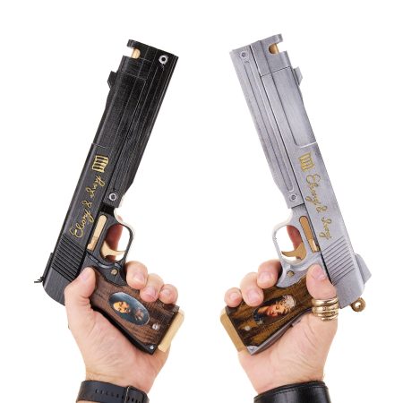 Ebony and Ivory pistols prop replica from Devil May Cry by Blasters4Masters