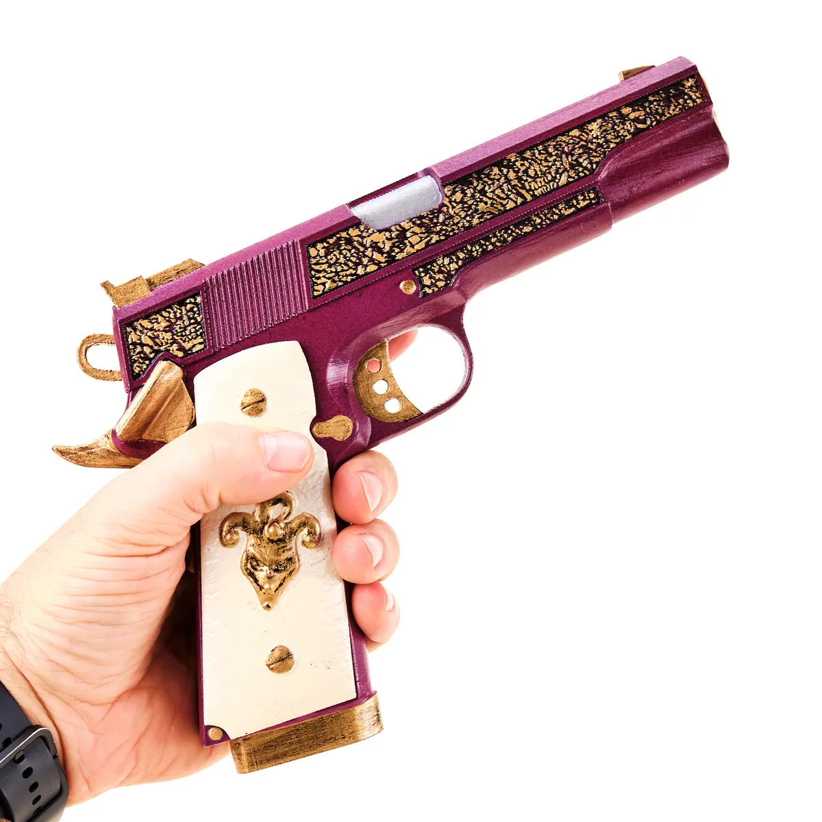 Joker gun Colt Gold Cup Trophy replica prop by Blasters4Masters_1 Joker Gun Colt Gold Cup Trophy Replica Prop By Blasters4Masters 1