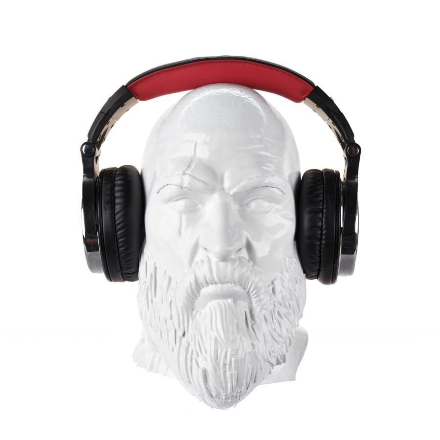 Kratos Head Headphone Stand replica prop from God of War by Blasters4Masters