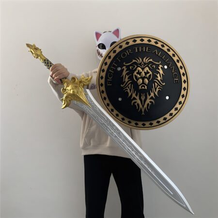 Fight for the Alliance Shield Inspired by World of Warcraft - Handcrafted, Durable, Optional Sword