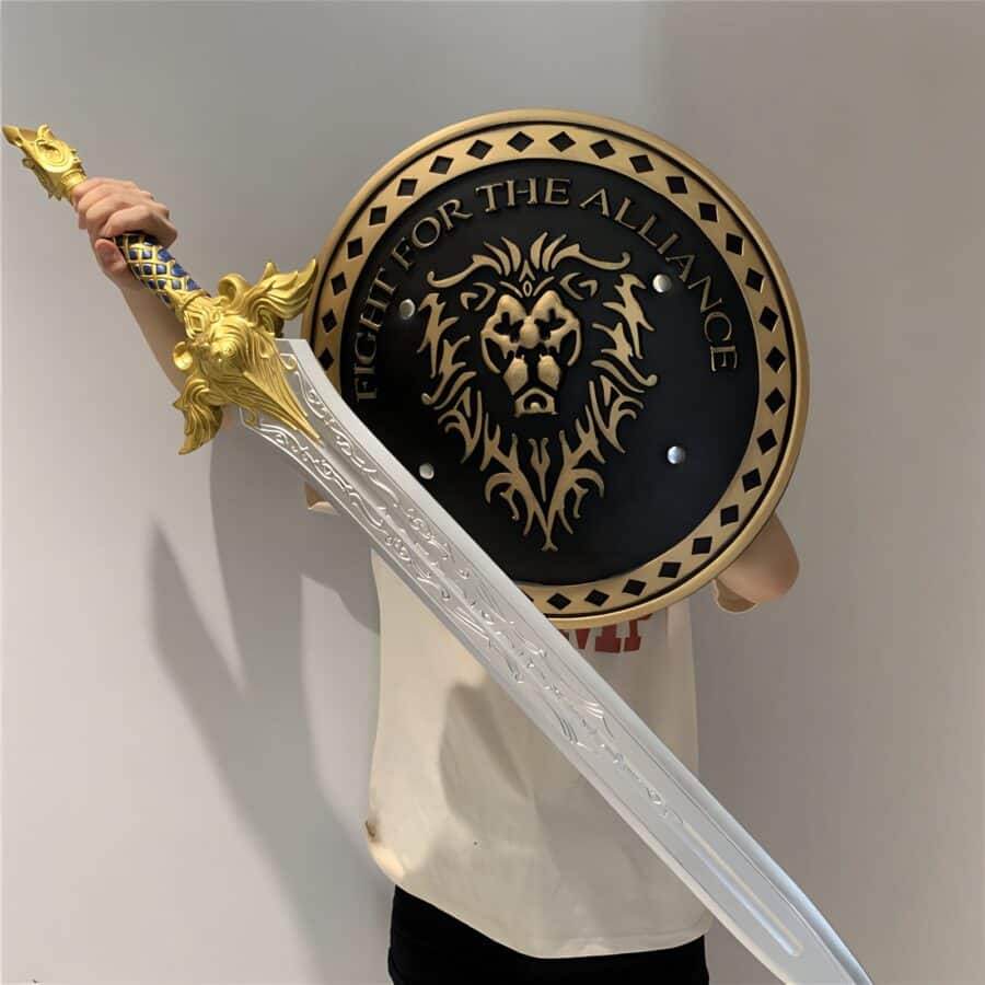 Fight for the Alliance Shield Inspired by World of Warcraft - Handcrafted, Durable, Optional Sword