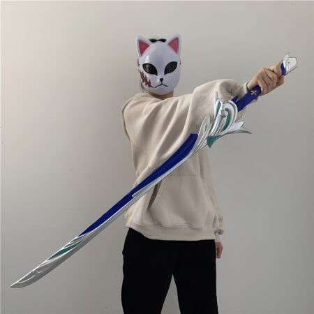 Beautifully crafted Haran Geppaku Futsu Sword replica inspired by Genshin Impact, made from safe PU rubber