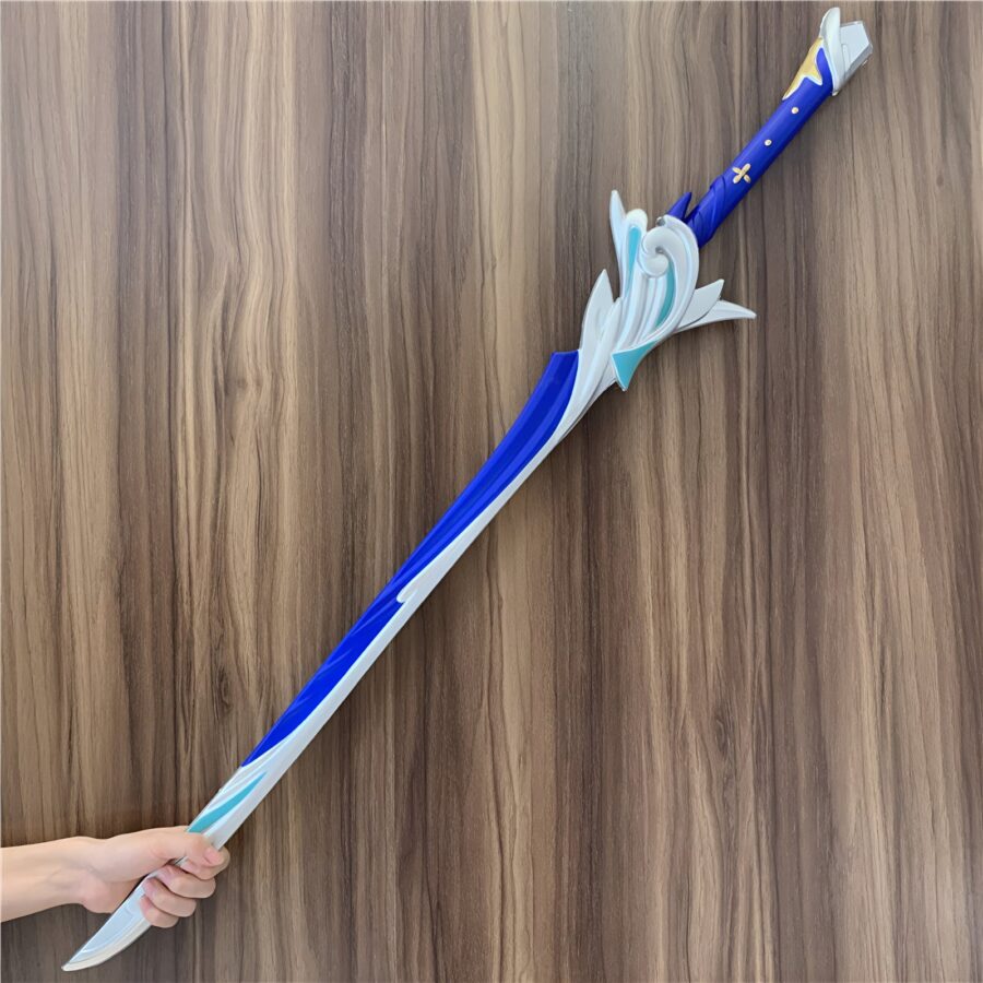 Beautifully crafted Haran Geppaku Futsu Sword replica inspired by Genshin Impact, made from safe PU rubber
