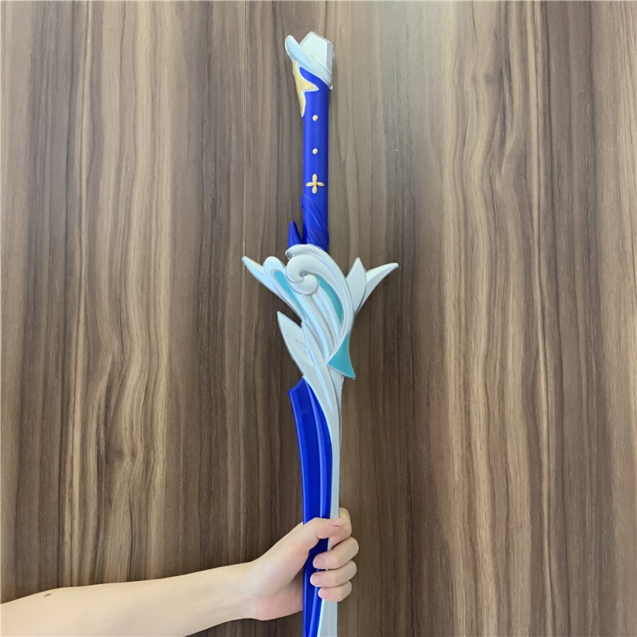 Beautifully crafted Haran Geppaku Futsu Sword replica inspired by Genshin Impact, made from safe PU rubber