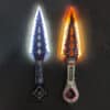 Apex Legends-inspired Kunai Knife with LED lights, Heirloom and Hope's Dawn skins, safe plastic replica for fans and cosplayers
