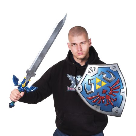 Master Sword and Shield replica prop from The Legend of Zelda by Blasters4Masters