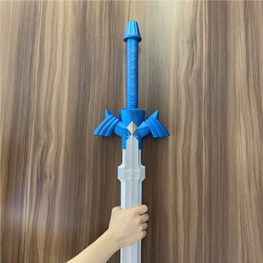 Majestic Master Sword replica inspired by The Legend of Zelda, handcrafted from safe PU rubber, ideal for cosplay or gaming memorabilia collectors