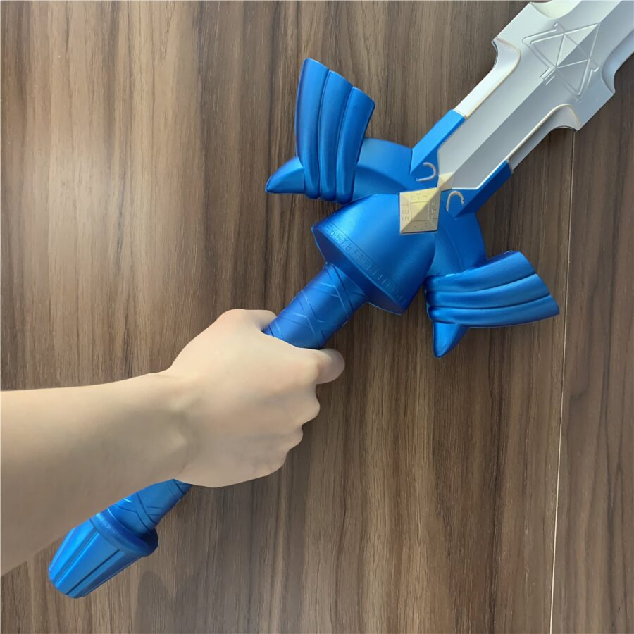 Majestic Master Sword replica inspired by The Legend of Zelda, handcrafted from safe PU rubber, ideal for cosplay or gaming memorabilia collectors
