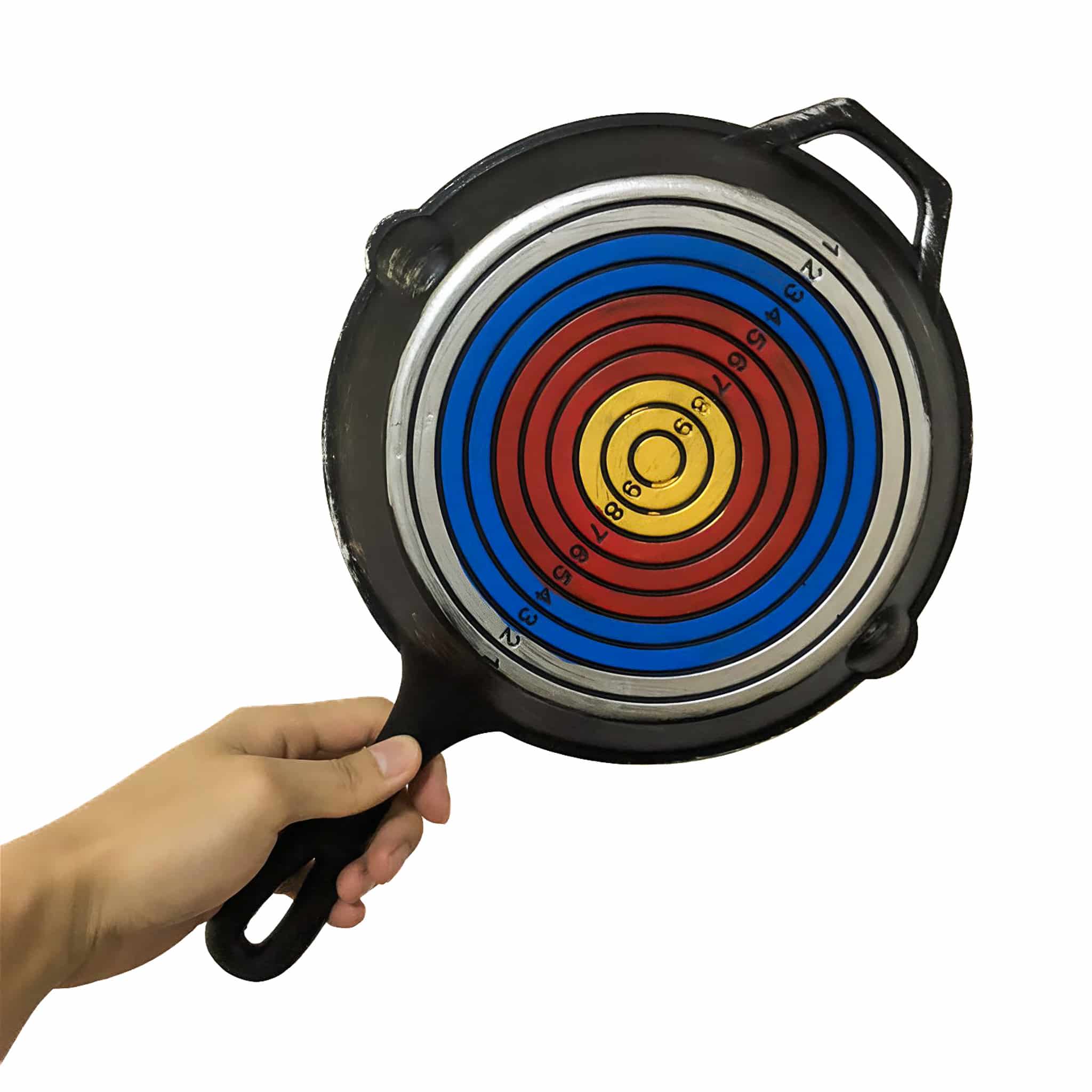 Unique PUBG Pan replica with Target Practice Skin, made from safe PU rubber, perfect for cosplay and gaming memorabilia collections