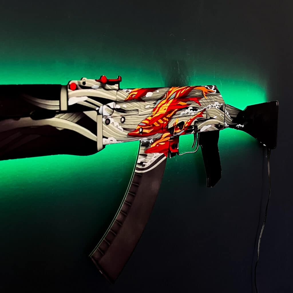 AK 47 Aquamarine Revenge RGB Wall Art - CS GO - Blasters4Masters