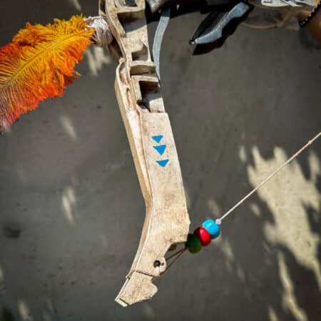 Stunning replica of Aloy's Bow from Horizon, handcrafted and hand-painted by artists, shipped in two pieces for safe delivery.