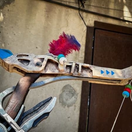Stunning replica of Aloy's Bow from Horizon, handcrafted and hand-painted by artists, shipped in two pieces for safe delivery.