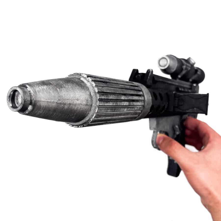 Star Wars-inspired DH-17 Blaster Pistol replica prop, handcrafted and hand-painted.