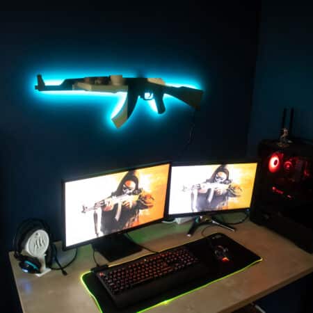 Golden AK 47 RGB Wall Art