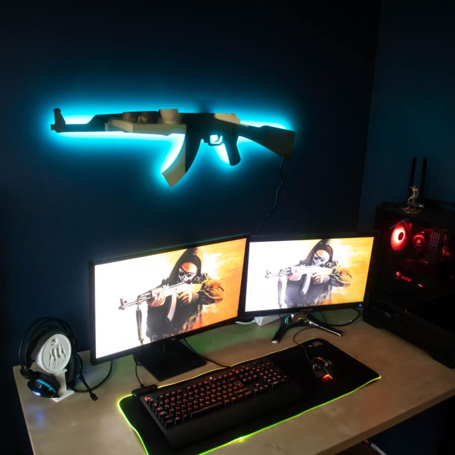 Golden AK 47 RGB Wall Art