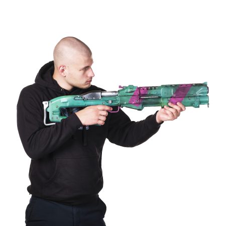 Guts Rebecca`s Shotgun prop replica from Cyberpunk 2077 by Blasters4Masters
