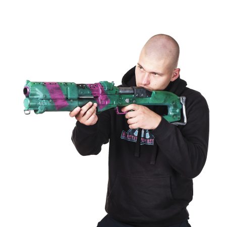 Guts Rebecca`s Shotgun prop replica from Cyberpunk 2077 by Blasters4Masters