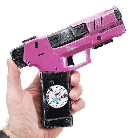 Lizzie pistol prop replica from Cyberpunk 2077 by Blasters4Masters