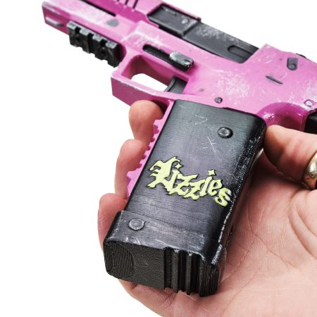 Lizzie pistol prop replica from Cyberpunk 2077 by Blasters4Masters