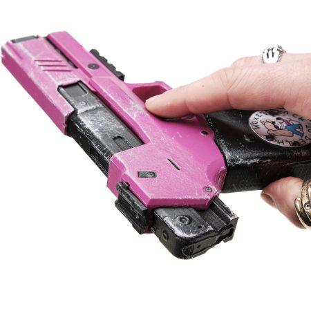 Lizzie pistol prop replica from Cyberpunk 2077 by Blasters4Masters