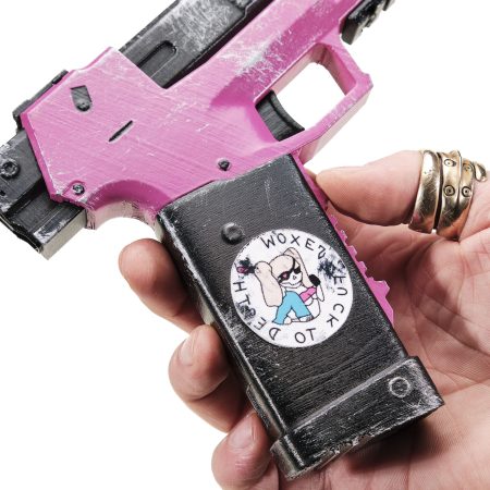 Lizzie pistol prop replica from Cyberpunk 2077 by Blasters4Masters