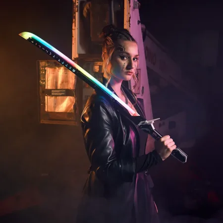 Arasaka Thermal RGB Katana LED Cyberpunk 2077 prop replica blasters4masters