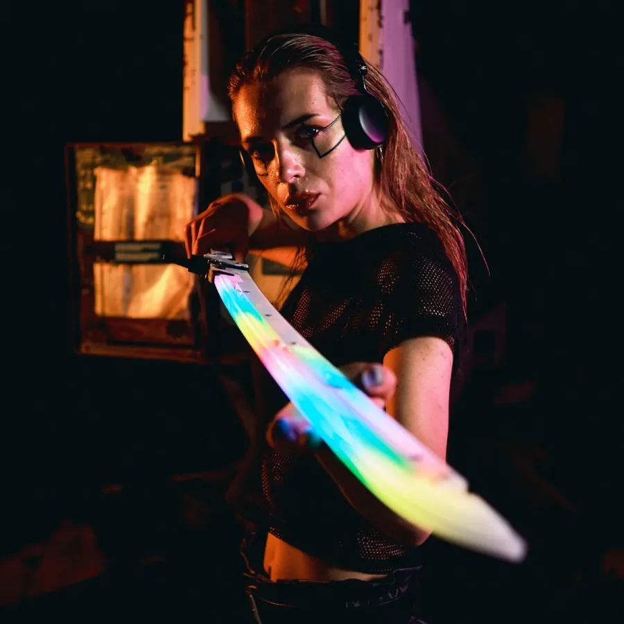 Arasaka Thermal RGB Katana LED Cyberpunk 2077 prop replica sword blasters4masters