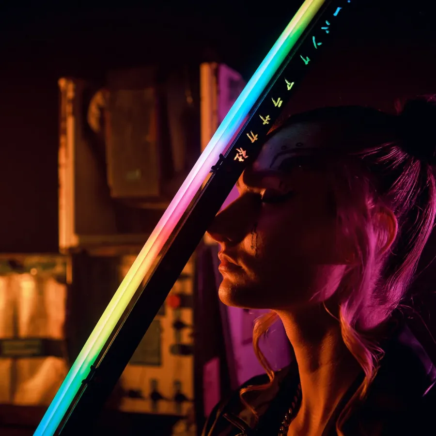 Arasaka Thermal RGB Katana LED Cyberpunk 2077 prop replica sword blasters4masters