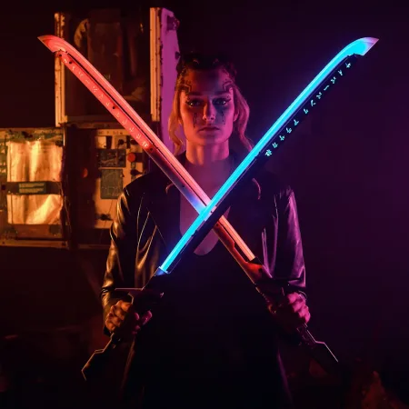 Arasaka Thermal RGB Katana LED Cyberpunk 2077 prop replica sword blasters4masters