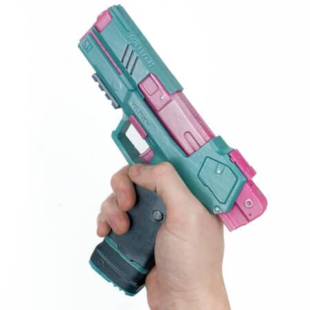 Rebeccas-pistol-prop-replica-Cyberpunk-Blasters4Masters