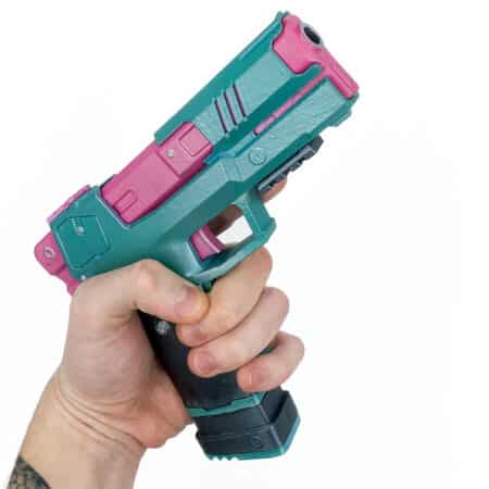 Rebeccas-pistol-prop-replica-Cyberpunk-Blasters4Masters
