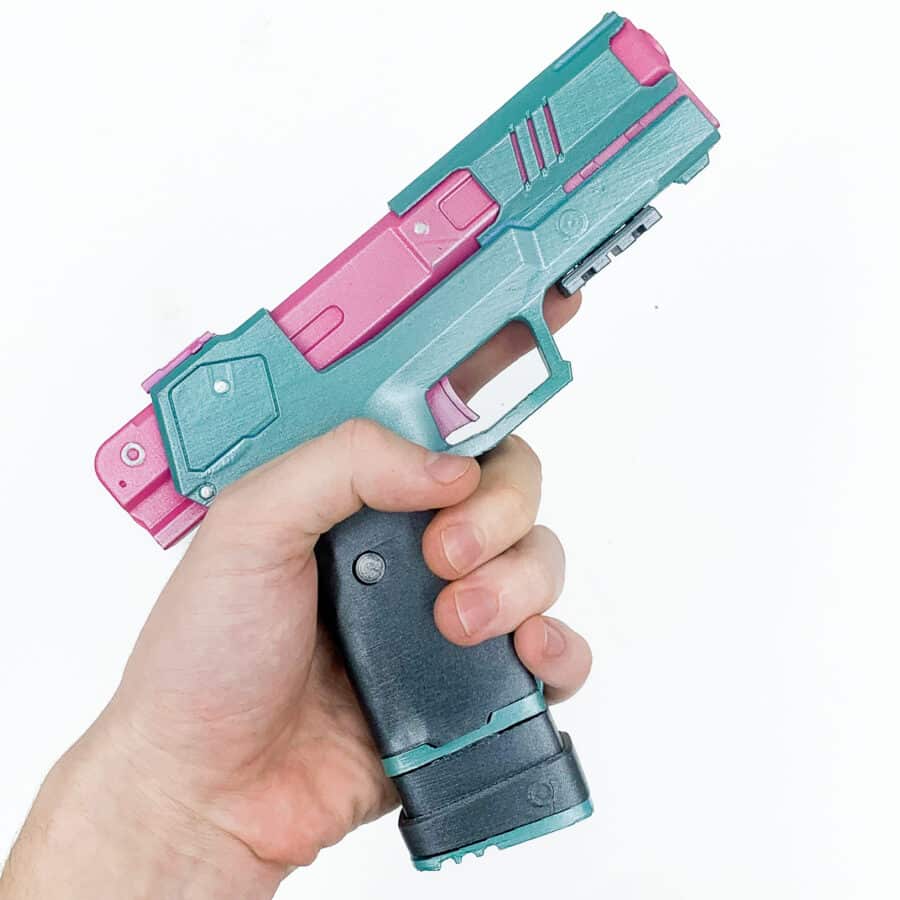 Rebeccas-pistol-prop-replica-Cyberpunk-Blasters4Masters