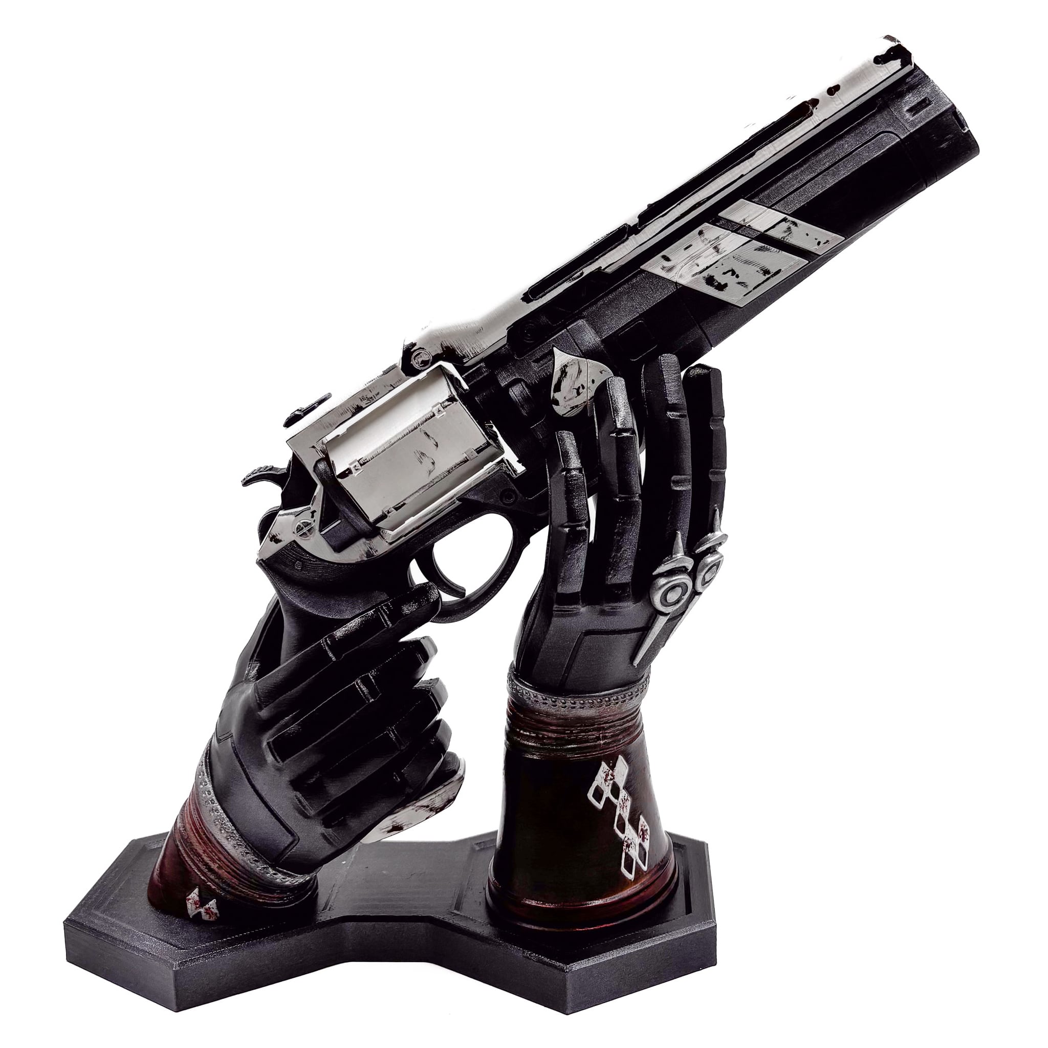 cayde 6 hands gloves stand with ace of spades replica gun by blasters4masters 1