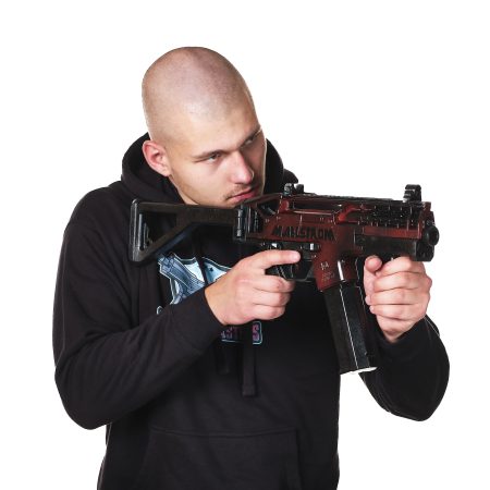 M221 Saratoga replica prop from Cyberpunk 2077 by Blasters4Masters