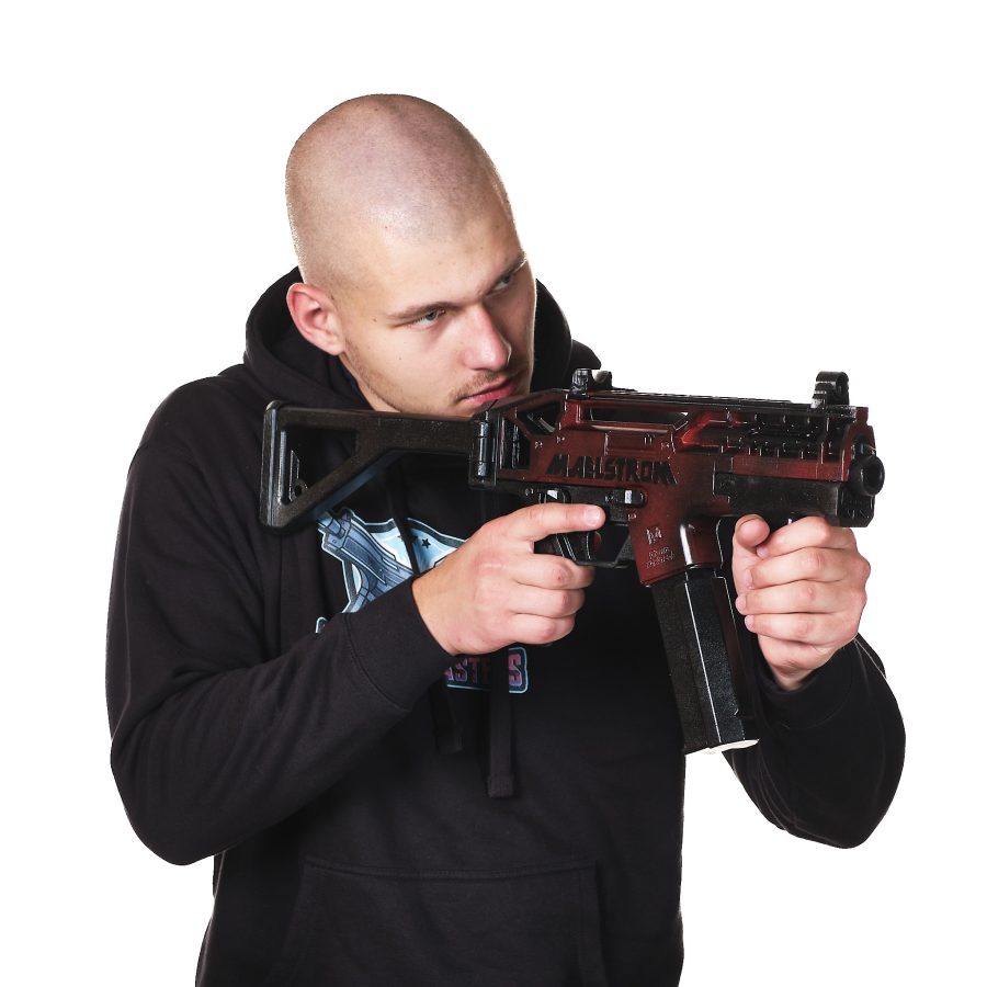 M221 Saratoga replica prop from Cyberpunk 2077 by Blasters4Masters
