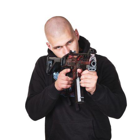 M221 Saratoga replica prop from Cyberpunk 2077 by Blasters4Masters