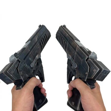 Original Arkham Knight Pistols prop replicas Red Hood by Blasters4Masters