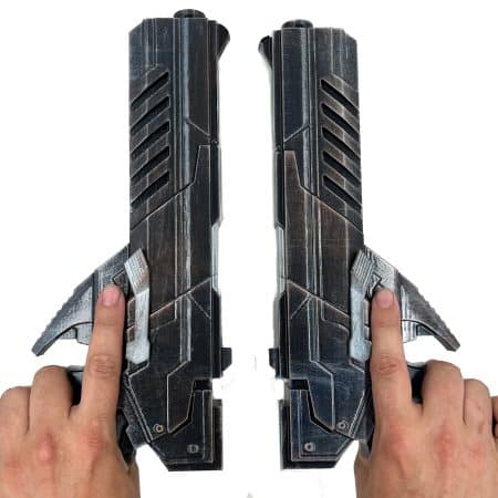 Original Arkham Knight Pistols prop replicas Red Hood by Blasters4Masters