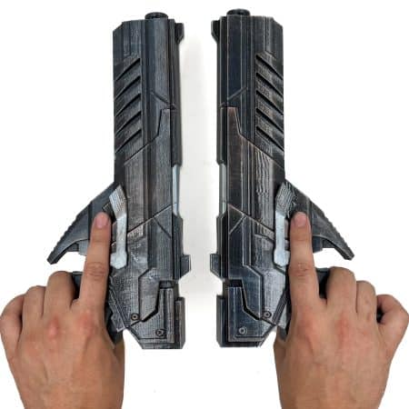 Original Arkham Knight Pistols prop replicas Red Hood by Blasters4Masters