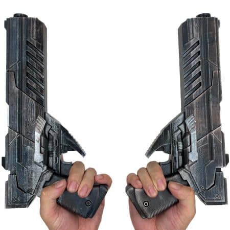 Original Arkham Knight Pistols prop replicas Red Hood by Blasters4Masters