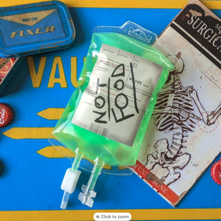 Chem Pack prop replica Fallout RadAway, Irradiated Blood, Stimpak, Med-X, and Jet