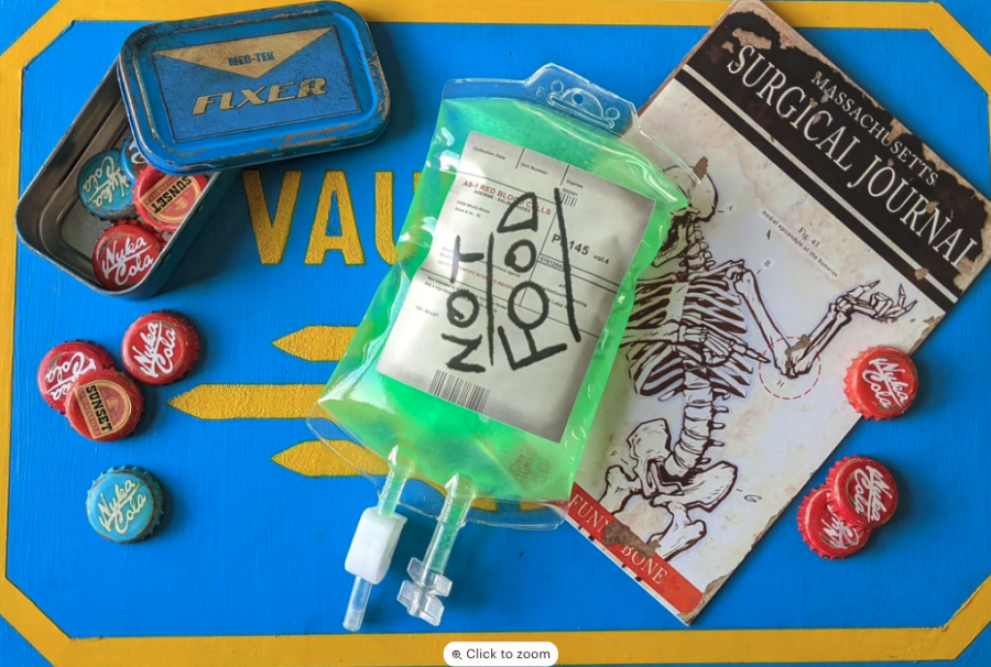 Chem Pack prop replica Fallout RadAway, Irradiated Blood, Stimpak, Med-X, and Jet