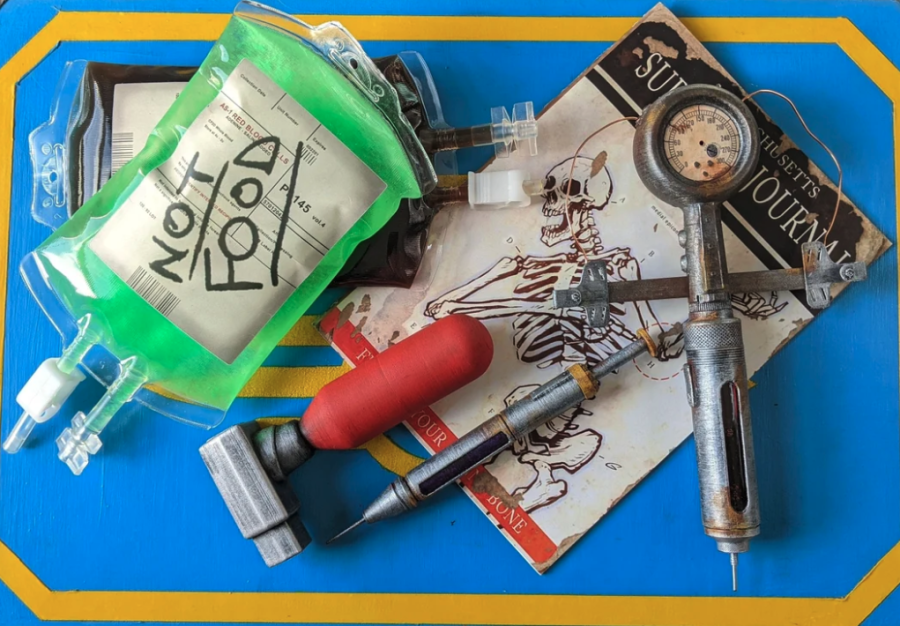 Chem Pack prop replica Fallout RadAway, Irradiated Blood, Stimpak, Med-X, and Jet