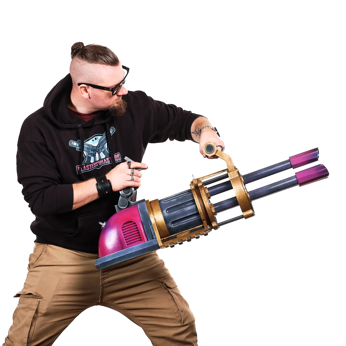 Jinx Pow-Pow Minigun replica prop from Arcane League of Legends by Blasters4Masters Jinx Pow Pow Minigun Replica Prop From Arcane League Of Legends By Blasters4Masters