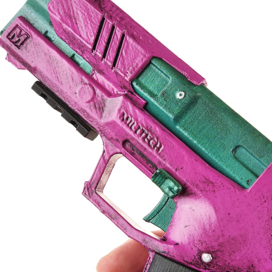 Rebecca's Pistol prop replica Pink & Green - Cyberpunk 2077