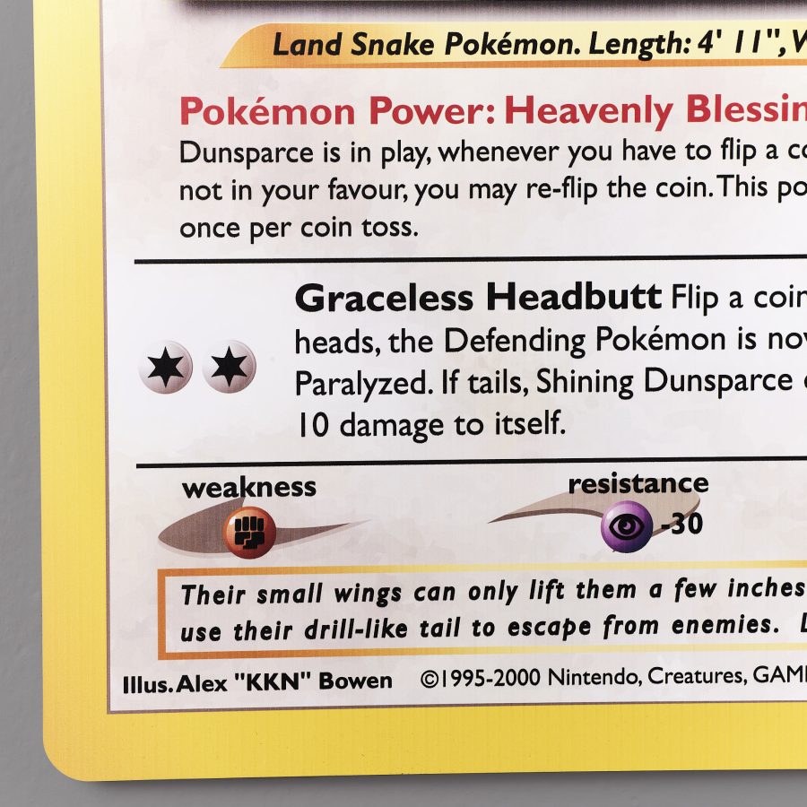 Shining Dunsparce wall art mirror replica prop from Pokemon world by Blasters4Masters