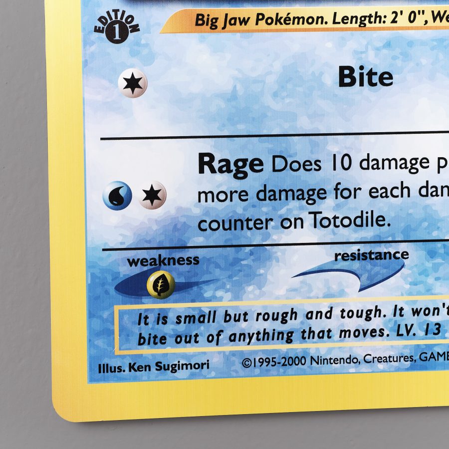 Totodile wall art mirror replica prop from Pokemon world by Blasters4Masters